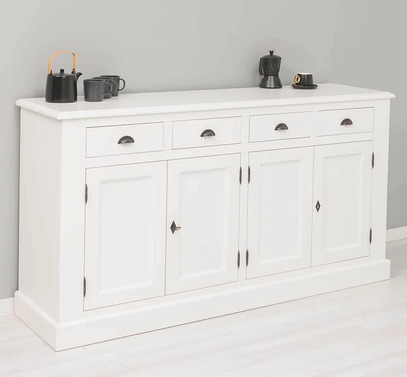 Landhaus Sideboard aus Massivholz | Kommode mit 4 Schubladen und 4 Türen