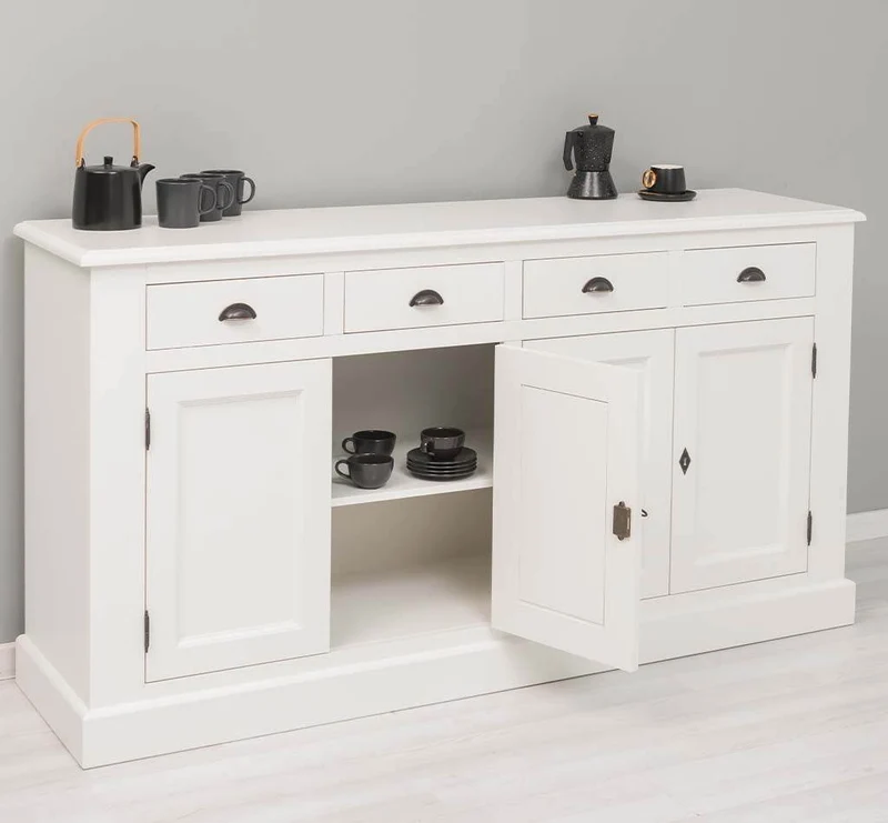 Landhaus Sideboard aus Massivholz | Kommode mit 4 Schubladen und 4 Türen