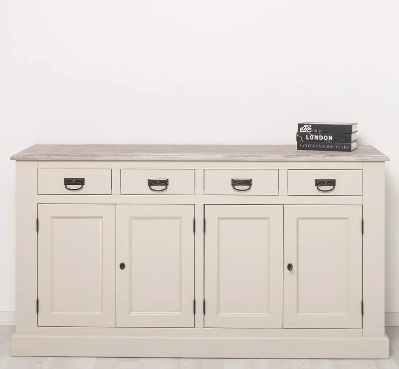 Landhaus Sideboard aus Massivholz | Kommode mit 4 Schubladen und 4 Türen
