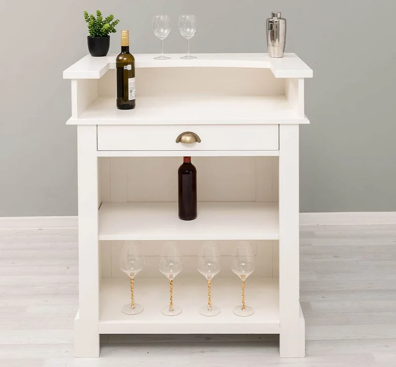 Kleine Landhausbar aus Massivholz - Empfangstheke