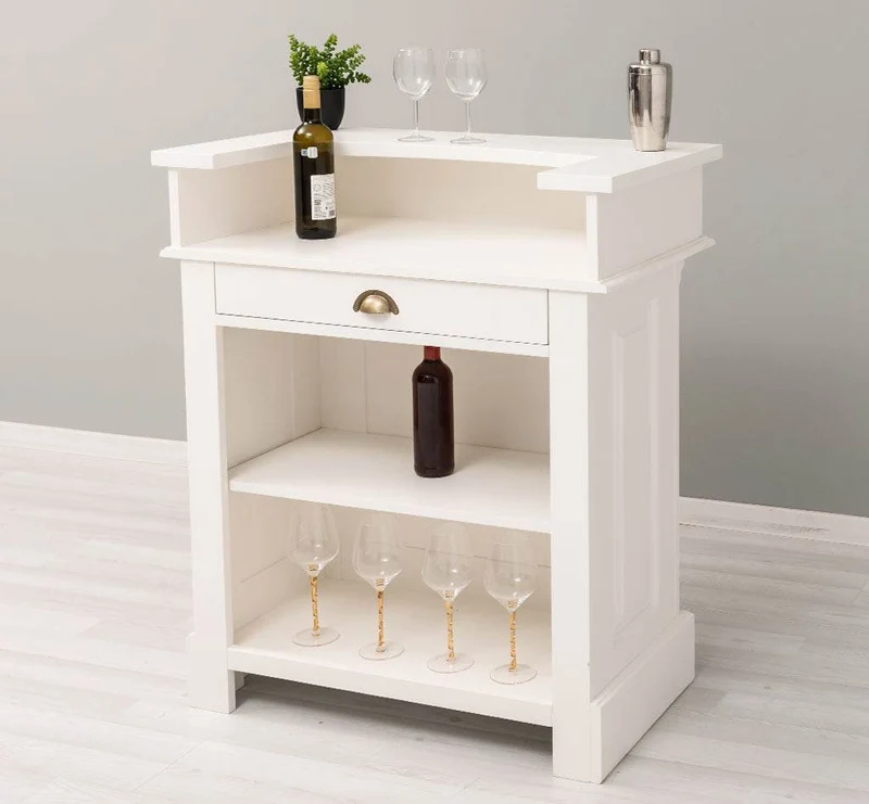 Kleine Landhausbar aus Massivholz - Empfangstheke