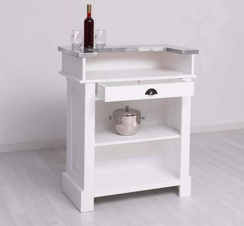 Kleine Landhausbar aus Massivholz - Empfangstheke