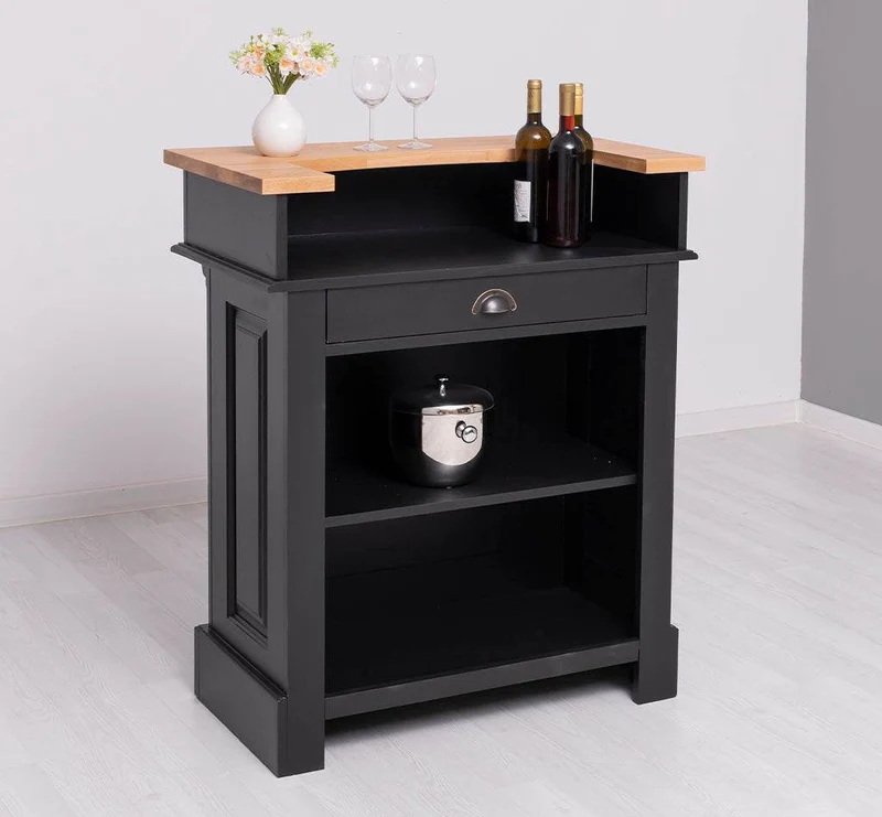 Kleine Landhausbar aus Massivholz - Empfangstheke