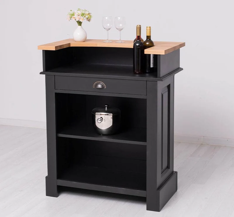 Kleine Landhausbar aus Massivholz - Empfangstheke