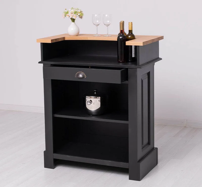 Kleine Landhausbar aus Massivholz - Empfangstheke