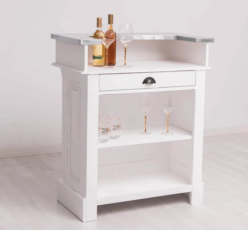 Kleine Landhausbar aus Massivholz - Empfangstheke