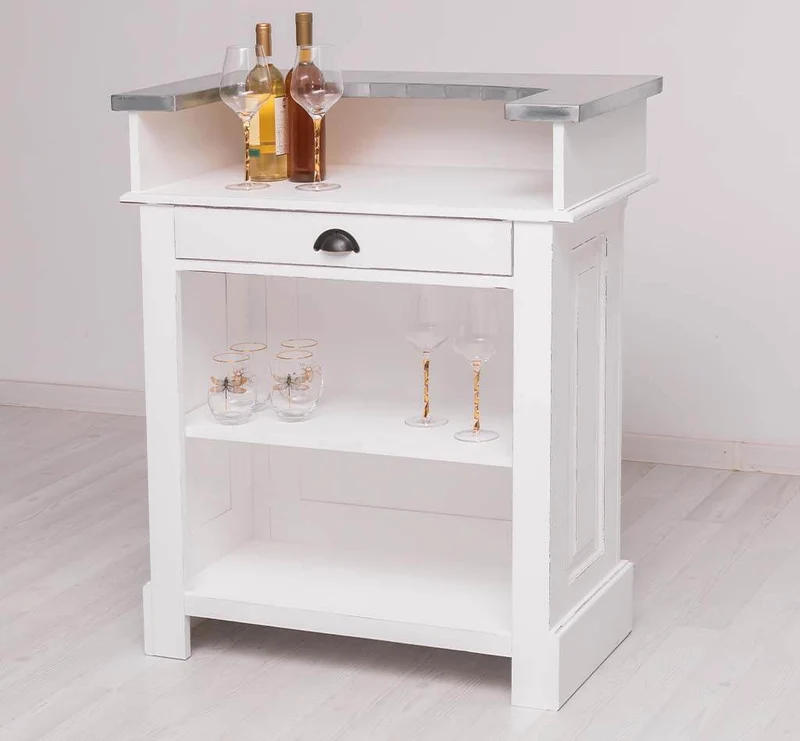 Kleine Landhausbar aus Massivholz - Empfangstheke