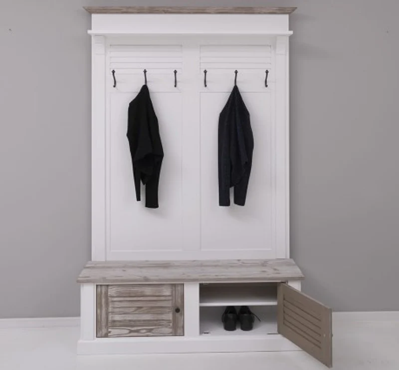 Casa Padrino Garderobe im Landhausstil mit 2 Türen, 140 x 41 x 210 cm
