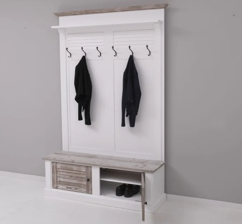 Casa Padrino Garderobe im Landhausstil mit 2 Türen, 140 x 41 x 210 cm