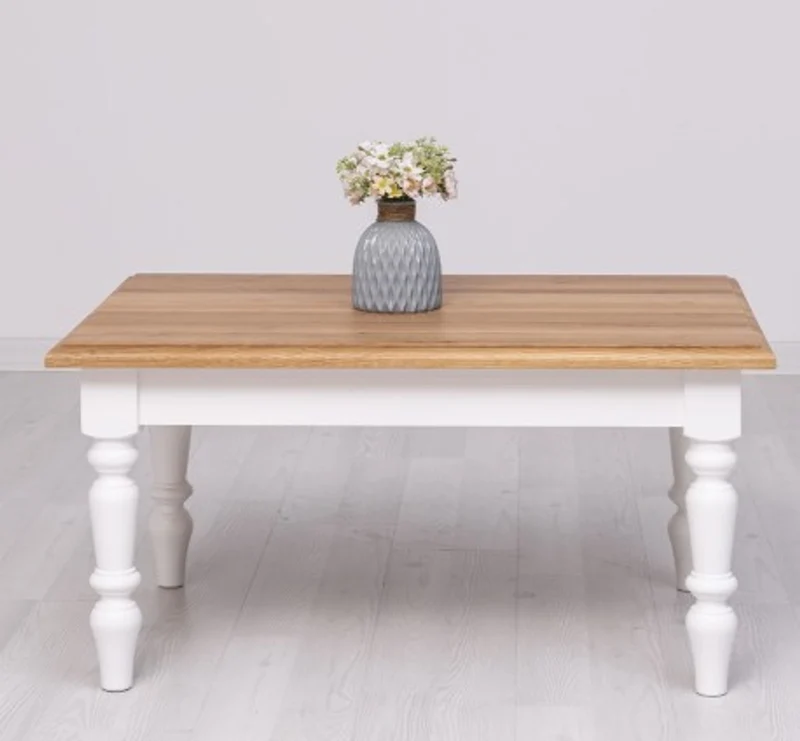 Casa Padrino Couchtisch im Landhausstil mit Eichenholzplatte, 90 x 65 x 45 cm