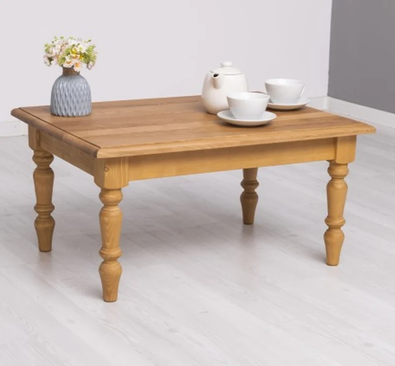 Casa Padrino Couchtisch im Landhausstil mit Eichenholzplatte, 90 x 65 x 45 cm