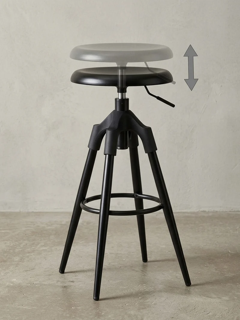 Barhocker Industrial Höhenverstellbar Drehbar Goldfarben