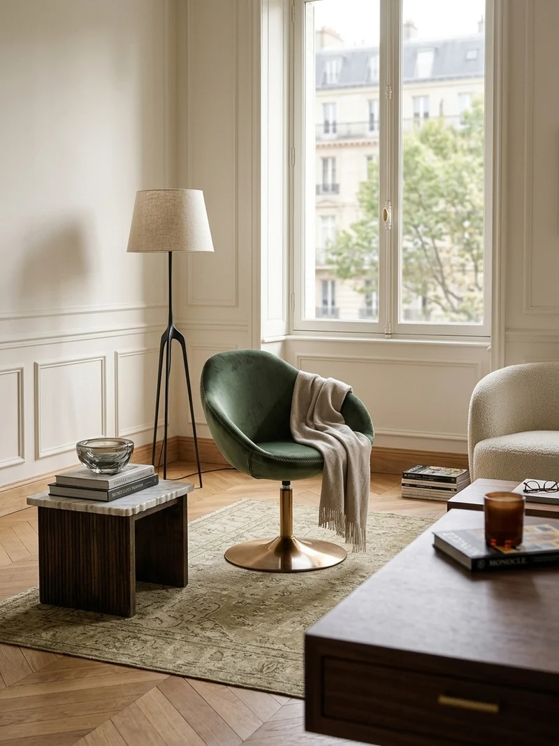 Loungesessel Samt mit 360° Drehfunktion