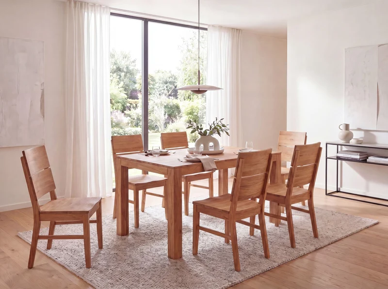Esszimmertisch Akazie Massivholz ausziehbar 120-200 cm für 10 Personen