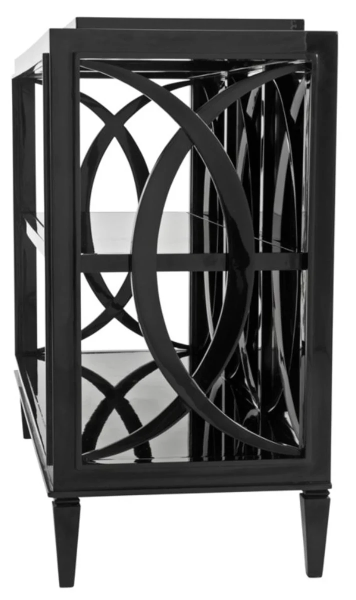 Casa Padrino Wohnzimmerschrank Schwarz 124 x 46 x H. 90 cm - Luxus Regalschrank