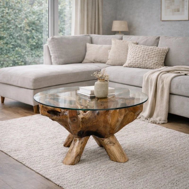 Glasplatte TERRY 90cm Rund Gehärtetes Glas Bodenplatte