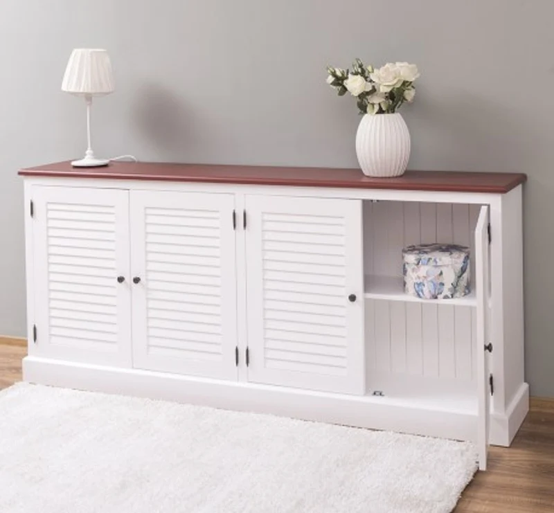 Casa Padrino Sideboard im Landhausstil mit 4 Türen, 209 x 37 x 90 cm