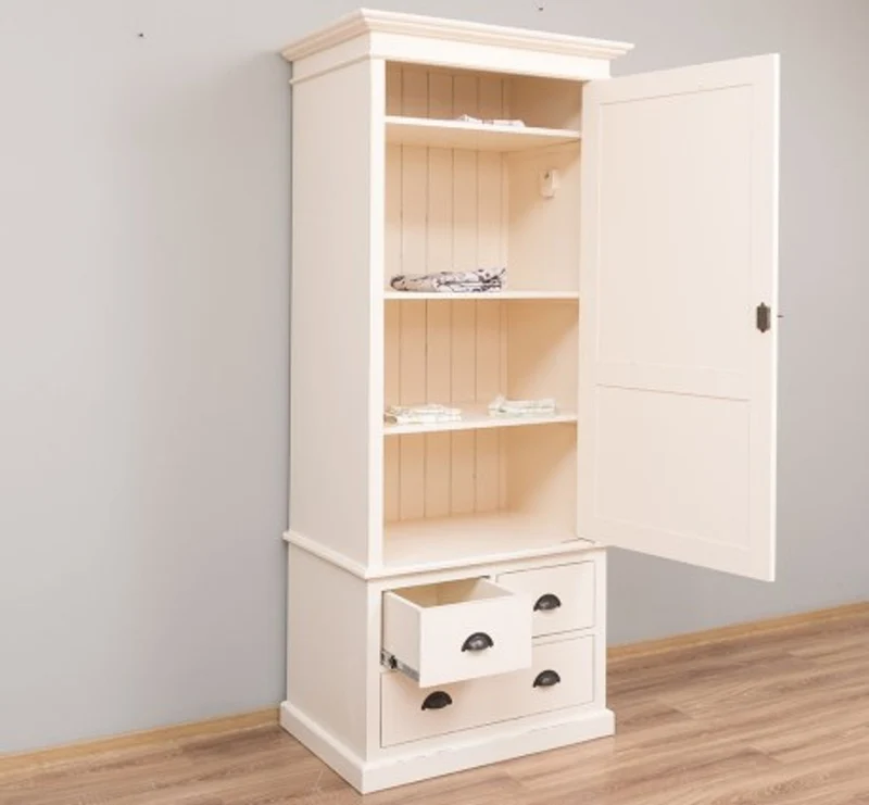 Casa Padrino Kleiderschrank im Landhausstil mit 3 Schubladen, 85 x 59 x 197 cm