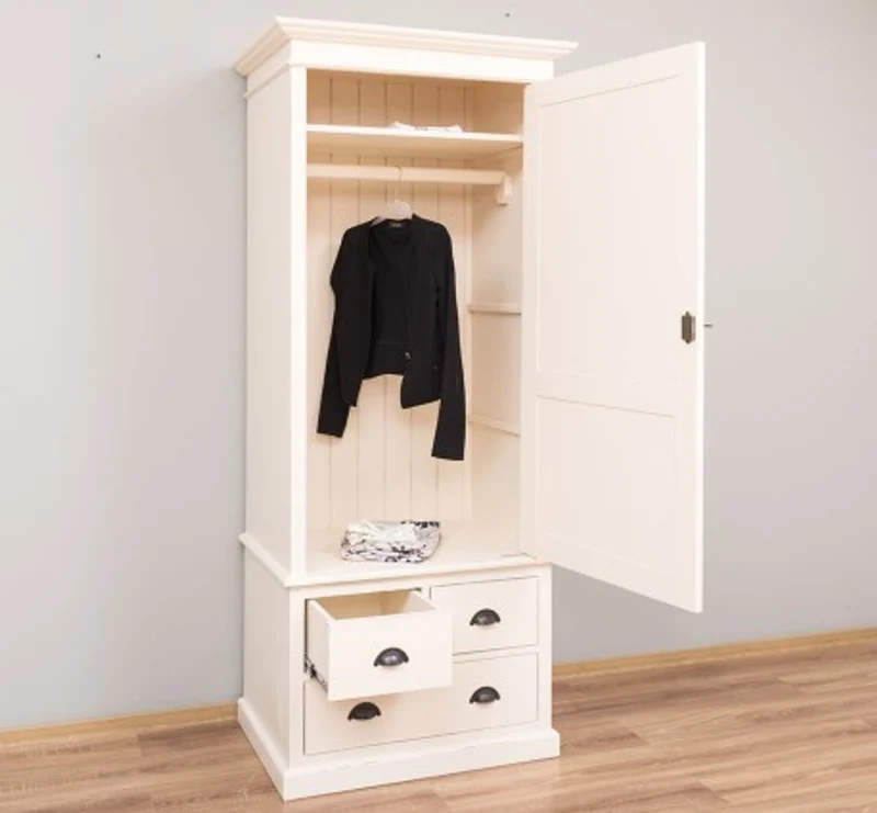 Casa Padrino Kleiderschrank im Landhausstil mit 3 Schubladen, 85 x 59 x 197 cm