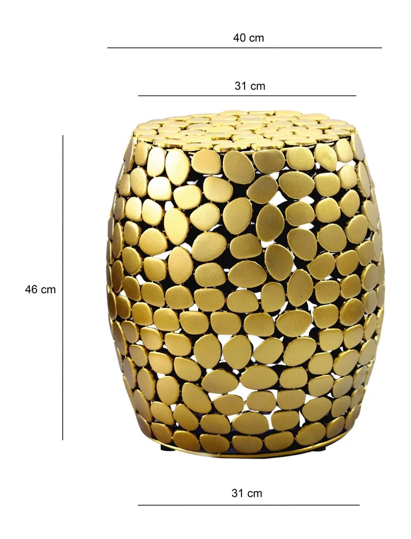 Beistelltisch rund 40 cm aus Aluminium in Gold, Handmade Design