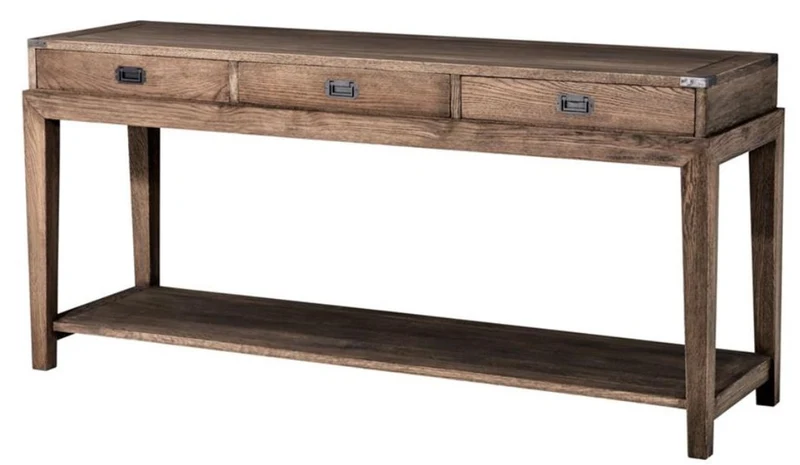 Casa Padrino Luxus Konsole mit 3 Schubladen in dunkelbraun 162,5 x 47,5 x H 76 cm - Wohnzimmermöbel