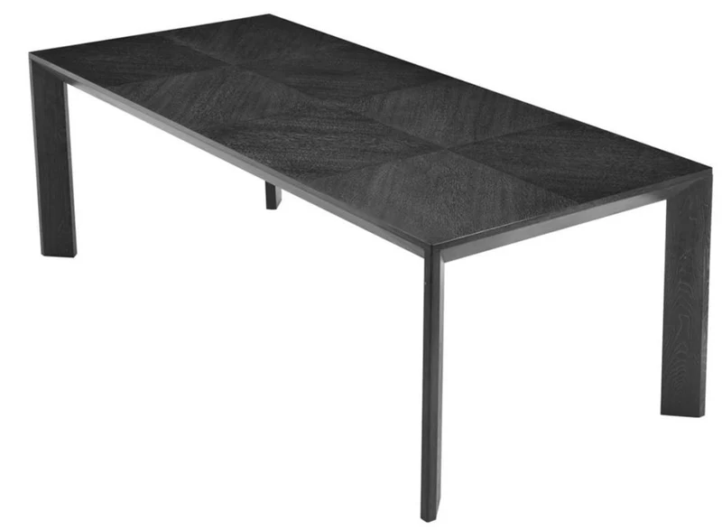 Casa Padrino Luxus Esstisch in schwarz 225 x 100 x H. 75 cm - Limited Edition