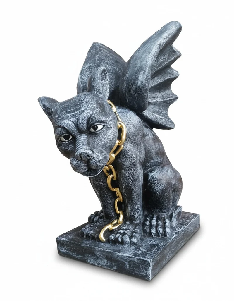 Casa Padrino Luxus Deko Skulptur Deko Objekt Wasserspeier H. 38 cm - Deko Skulptur - Deko Figur - Tierfigur - Gartendeko