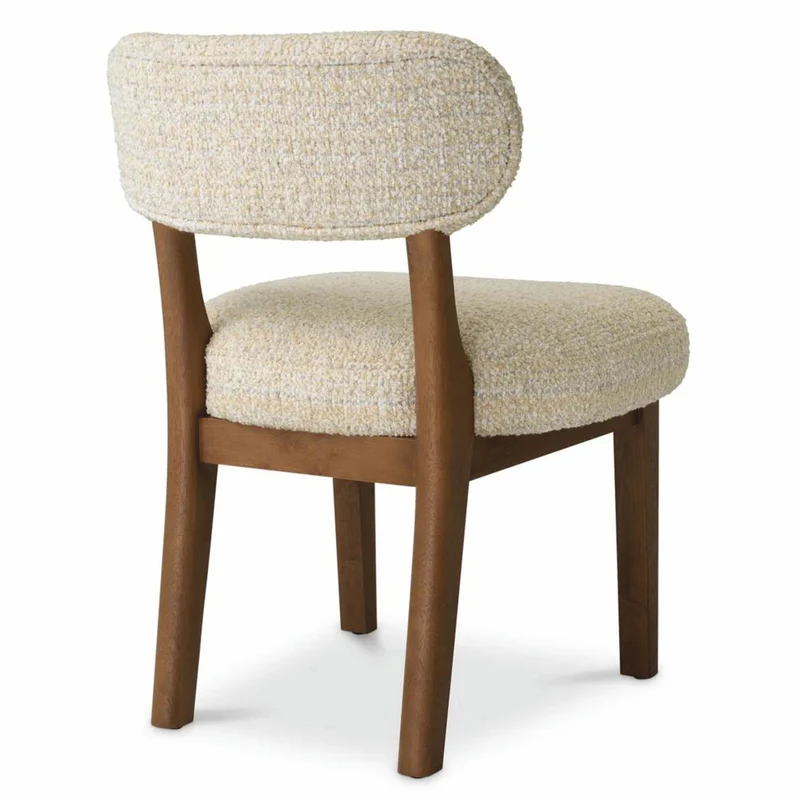 Casa Padrino Luxus Esszimmer Stuhl Beige / Dunkelbraun H. 77,5 cm - Esszimmer Möbel