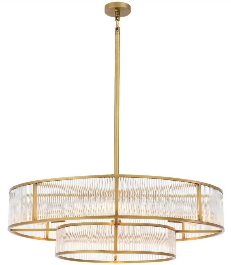 Casa Padrino Luxus Kronleuchter Antik Messingfarben Ø 90 x H. 27 cm - Runder Kronleuchter - Luxus Qualität