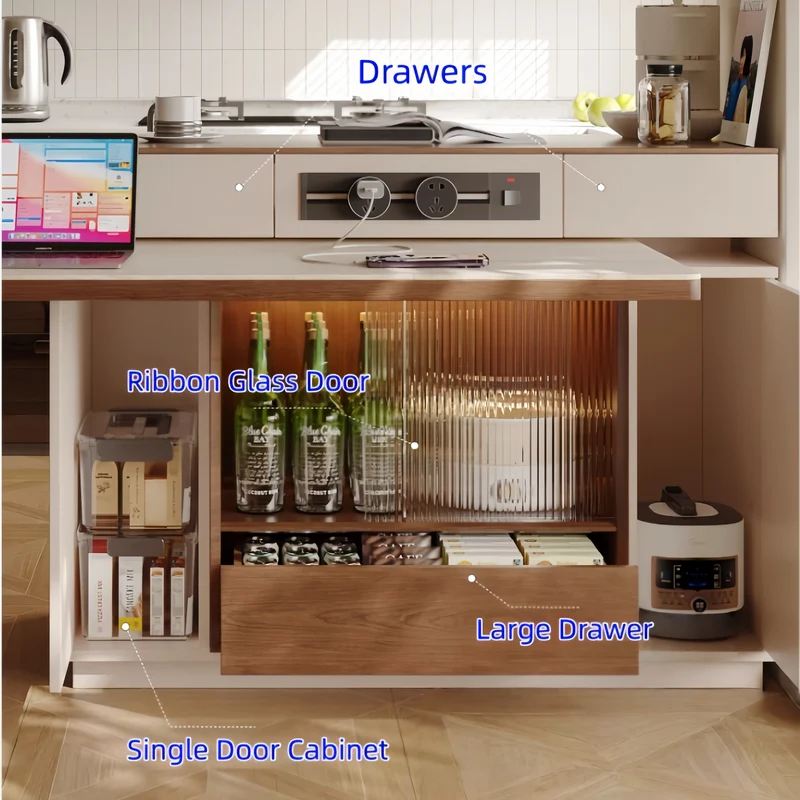 Kücheninselschrank mit 180° drehbarem Tisch