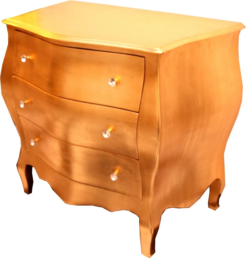 Casa Padrino Barock Kommode Gold 103cm mit 3 Schubladen - Antik Stil Möbel Wohnzimmer