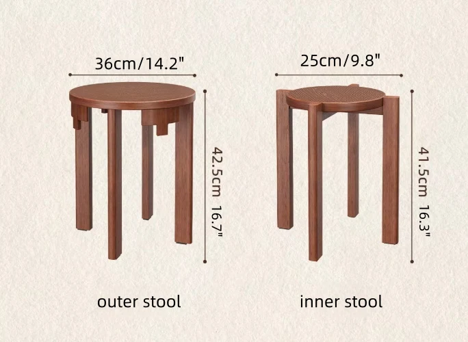 6-in-1 Stapelbare Hocker aus Massivholz