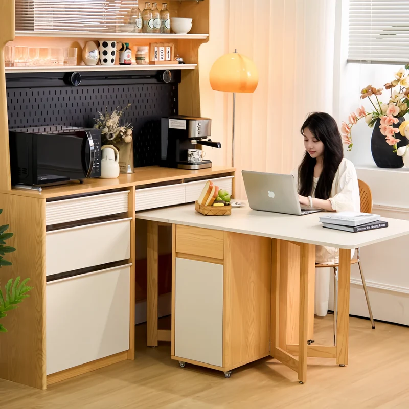 Sideboard-Schrank mit doppelseitigem Klapptisch und 4 Klappstühlen