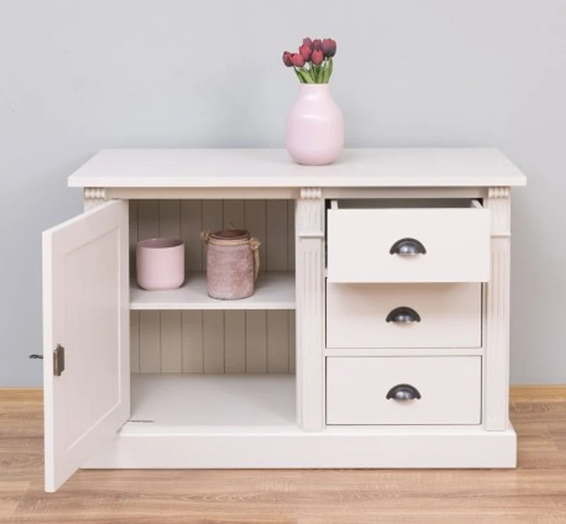 Casa Padrino Sideboard im Landhausstil mit 1 Tür und 3 Schubladen, 116 x 51 x 78 cm