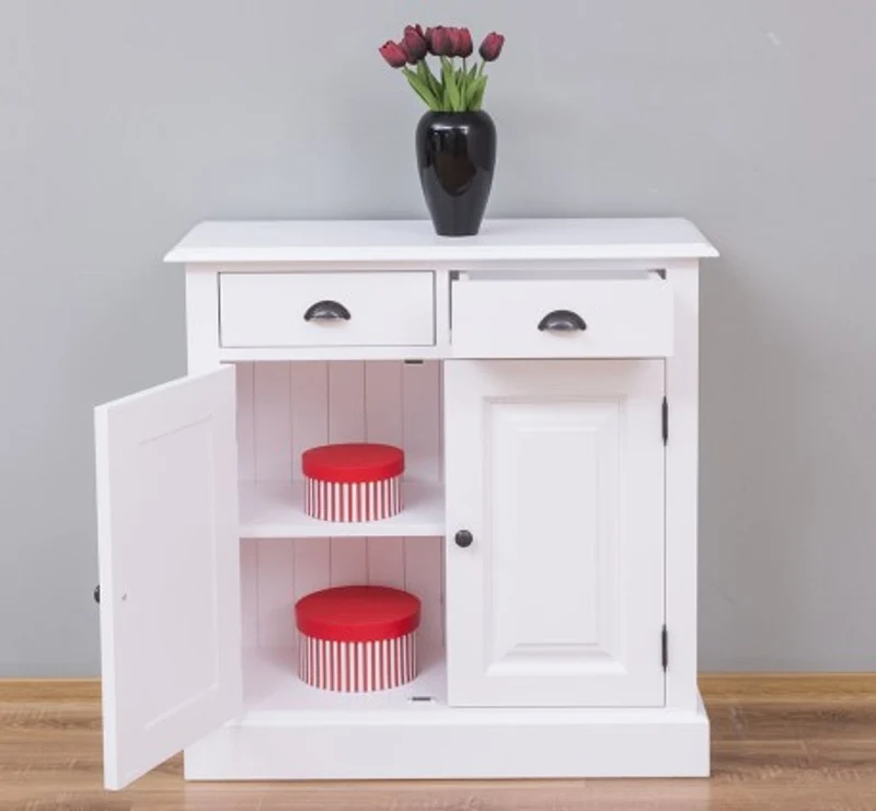 Casa Padrino Schrank im Landhausstil mit 2 Türen und 2 Schubladen, 85 x 35 x 85 cm
