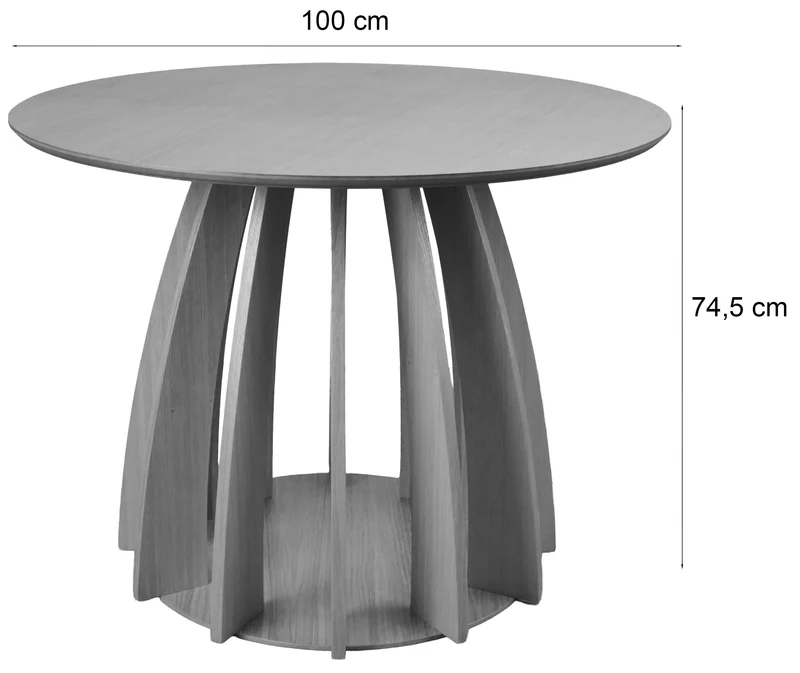Runder Esstisch Diciffy 100 cm, schwarz furniert