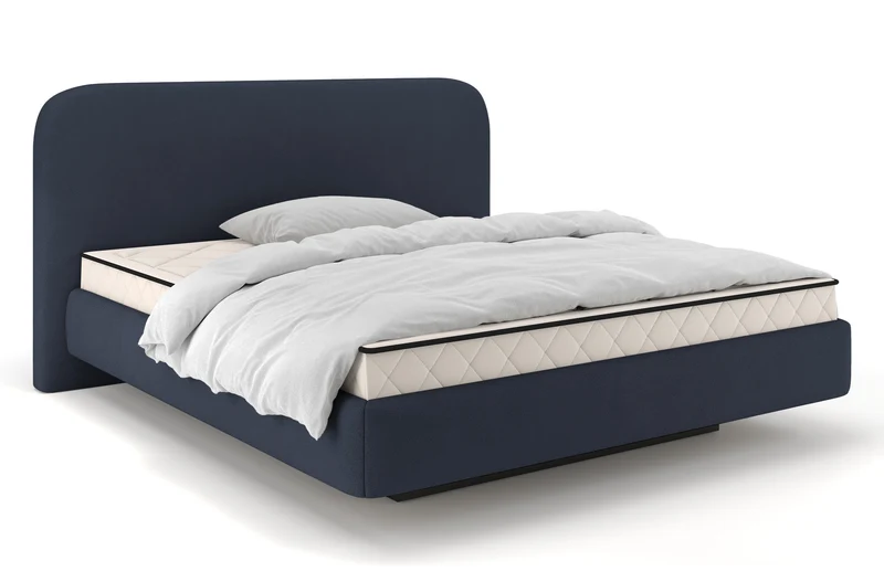 Polsterbett 120x200 cm Nellado mit Stauraum und Matratze Denim Chenille