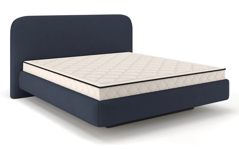 Polsterbett 120x200 cm Nellado mit Stauraum und Matratze Denim Chenille