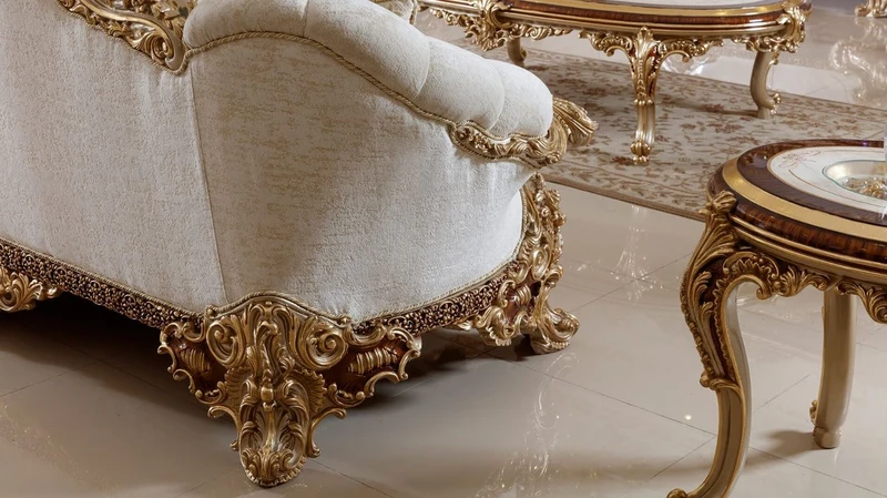 Casa Padrino Luxus Barock Sofa Weiß / Mehrfarbig / Braun / Gold - Prunkvolles Wohnzimmer Sofa mit elegantem Muster - Barock Wohnzimmer & Hotel Möbel - Edel & Prunkvoll