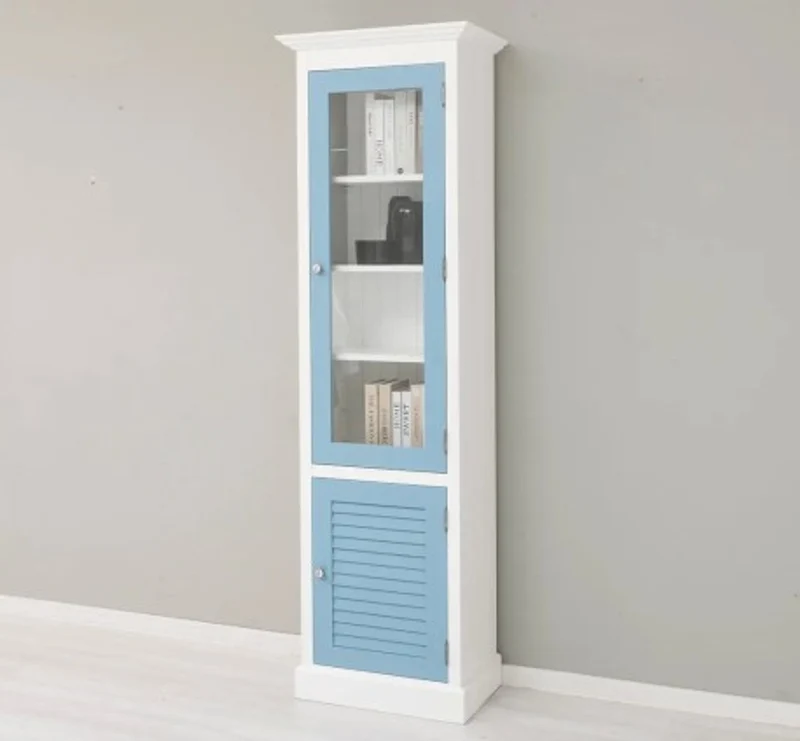 Casa Padrino Vitrine im Landhausstil mit 1 Glastür, 64 x 39 x 210 cm