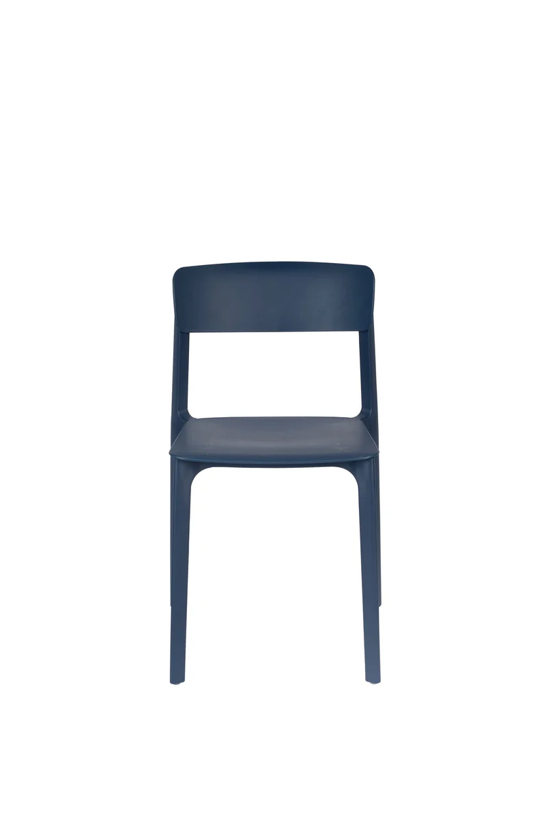 Esszimmerstuhl Clive im 4er-Set, Dunkelblau aus Kunststoff, stapelbar