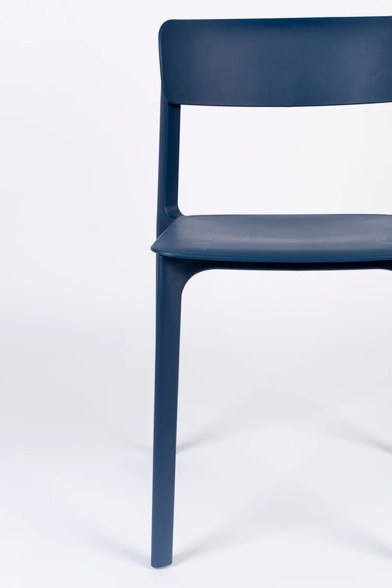 Esszimmerstuhl Clive im 4er-Set, Dunkelblau aus Kunststoff, stapelbar