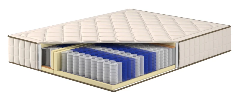 Gepolstertes Bett 160x200 cm Nellado mit Stauraum und Matratze in grau-beigem Chenillestoff