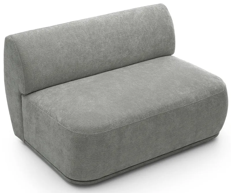 Doppeltes Mittelmodul Bommo, grauer Chenille