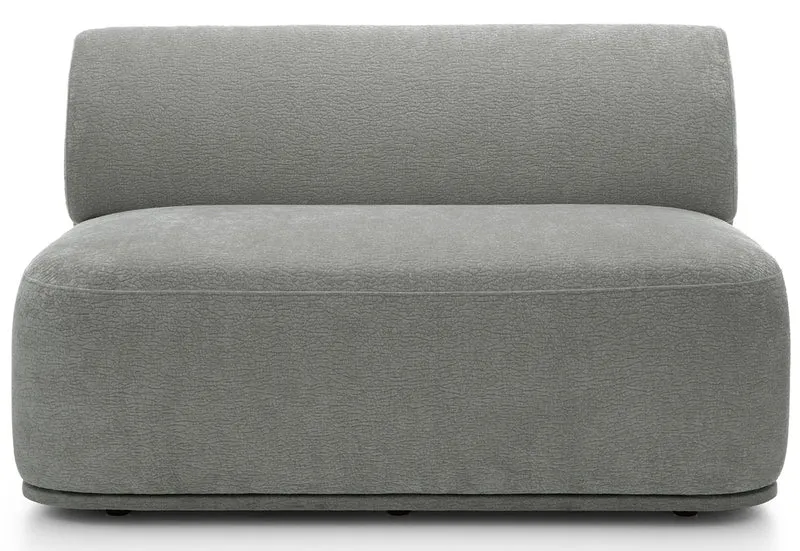 Doppeltes Mittelmodul Bommo, grauer Chenille