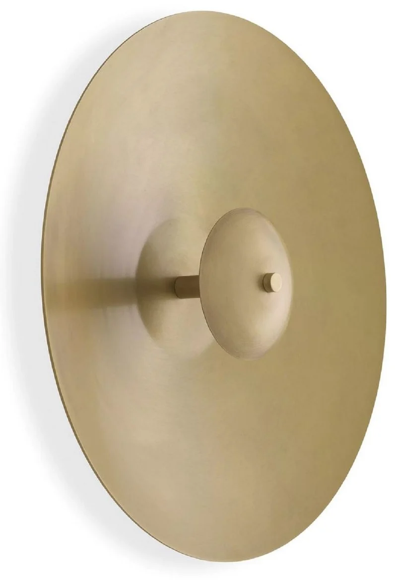 Casa Padrino Luxus LED Wandleuchte Antik Messingfarben Ø 37,5 cm - Runde Metall Wandlampe - Hotel & Restaurant Wandleuchte - Luxus Kollektion