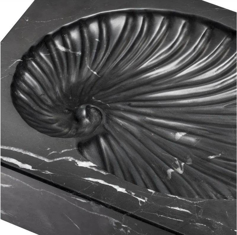 Casa Padrino Luxus Schreibtisch Deko Schwarz 24 x 18 x H. 5,5 cm - Marmor Deko Objekt - Deko Accessoires