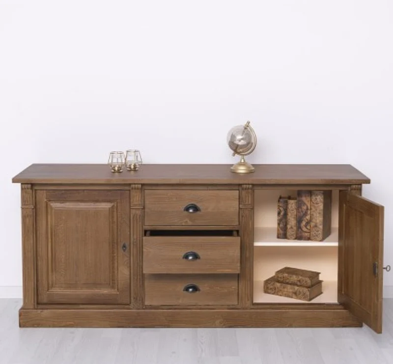 Casa Padrino Sideboard im Landhausstil mit 2 Türen und 3 Schubladen, 179 x 51 x 78 cm