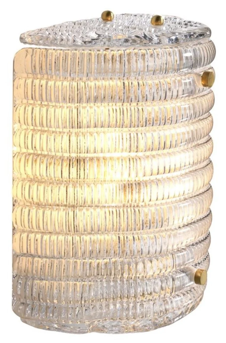 Casa Padrino Glas Wandleuchte 20 x 11 x H. 22 cm - Luxus Wohnzimmer Wandlampe