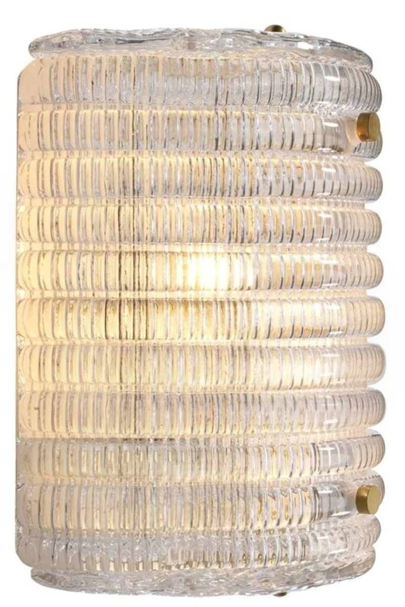 Casa Padrino Glas Wandleuchte 20 x 11 x H. 22 cm - Luxus Wohnzimmer Wandlampe